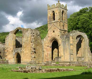 Mount Grace Priory on a stormy day